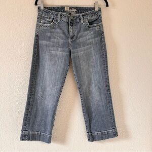 Kut From The Kloth Straight Leg Ankle Crop Jeans Embroidered pockets women Sz 6